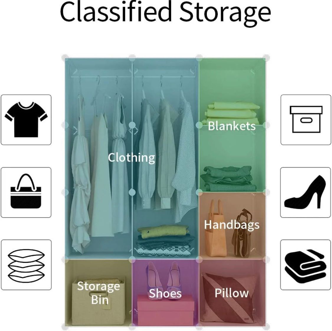 ZIYARA 8 Door Plastic Wardrobe