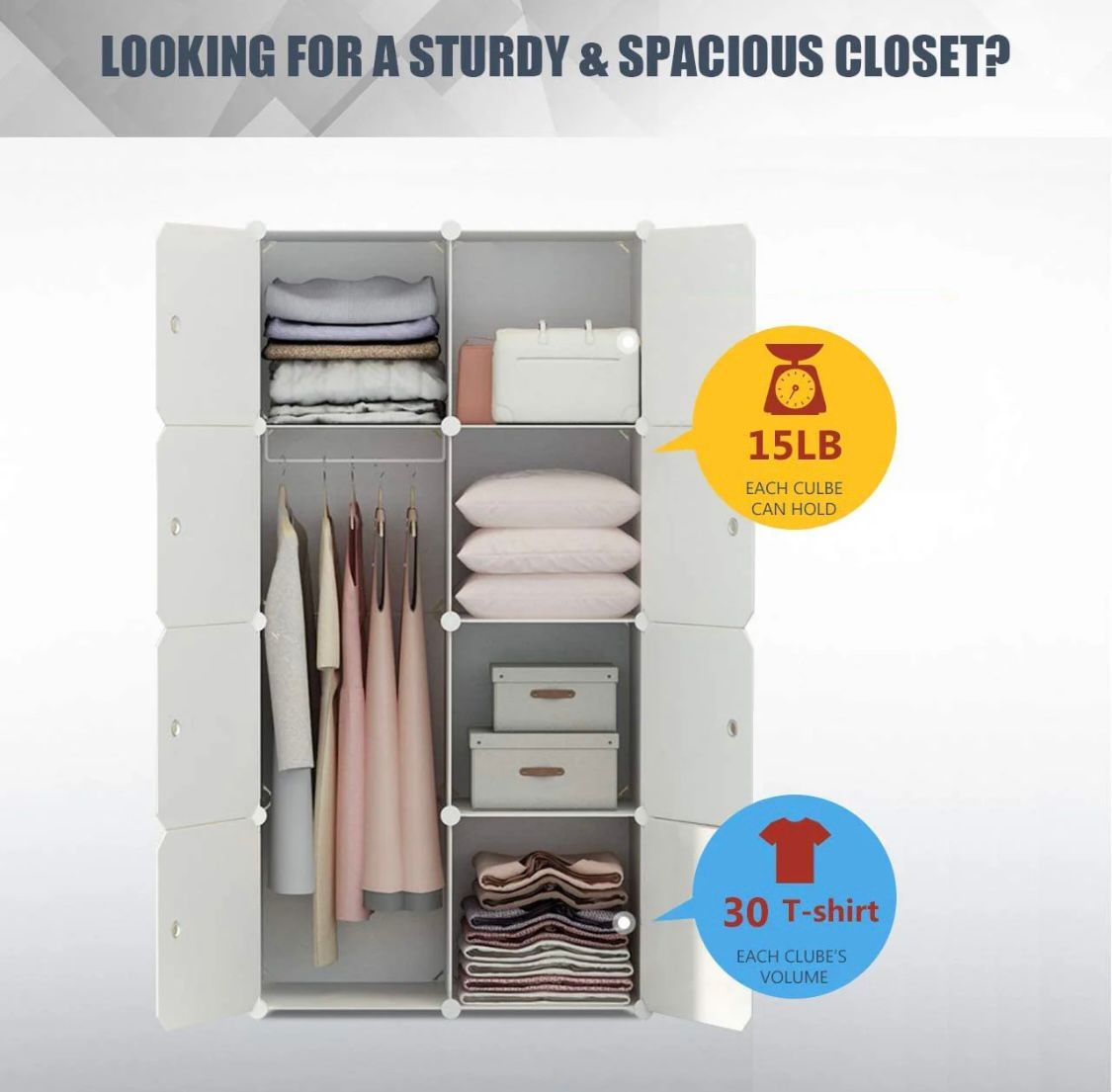 ZIYARA 8 Door Plastic Wardrobe