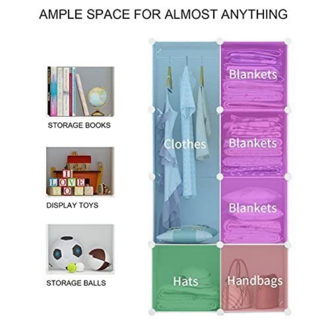 ZIYARA 8 Door Plastic Wardrobe