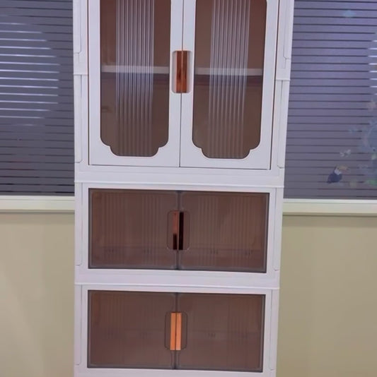 62 CM Slim All-in-One Storage Cabinet – Shoe Rack, Bookshelf & Wardrobe Organizer